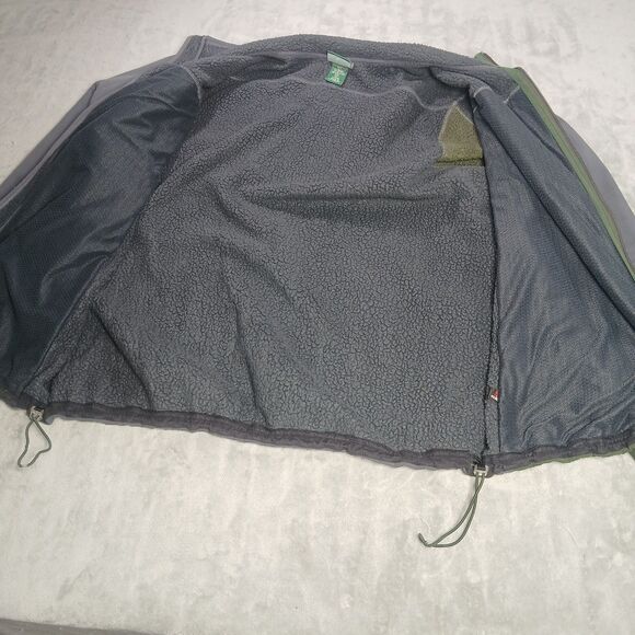 LL Bean Men 2XLT Jacket Fleece Lined Gray Green Polartec Full-Zip Hiking Outdoor - Picture 4 of 12